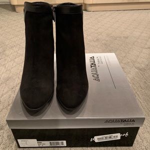 Aquatalia black suede booties